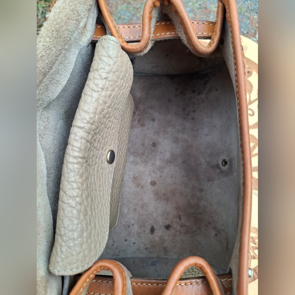 Vintage Dooney & Bourke Pre-Tag R 46 Bicycle Bag Taupe/Tan Leather Crossbody - Picture 10 of 14